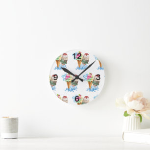 ice cream round clock