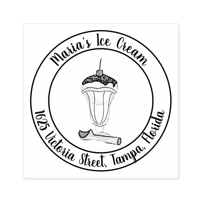 Ice Cream Rubber Stamp Retunr Address (Imprint)