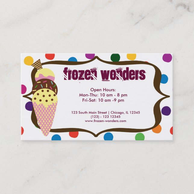 Ice Cream salon Business Card (Front)