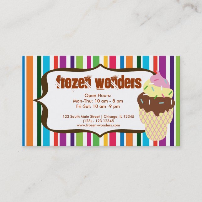 Ice Cream salon Business Card (Front)