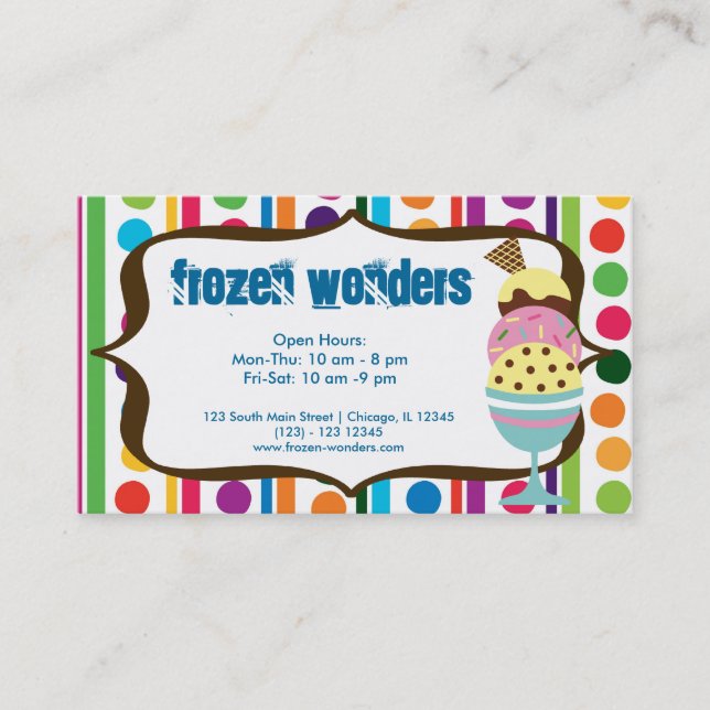 Ice Cream salon Business Card (Front)