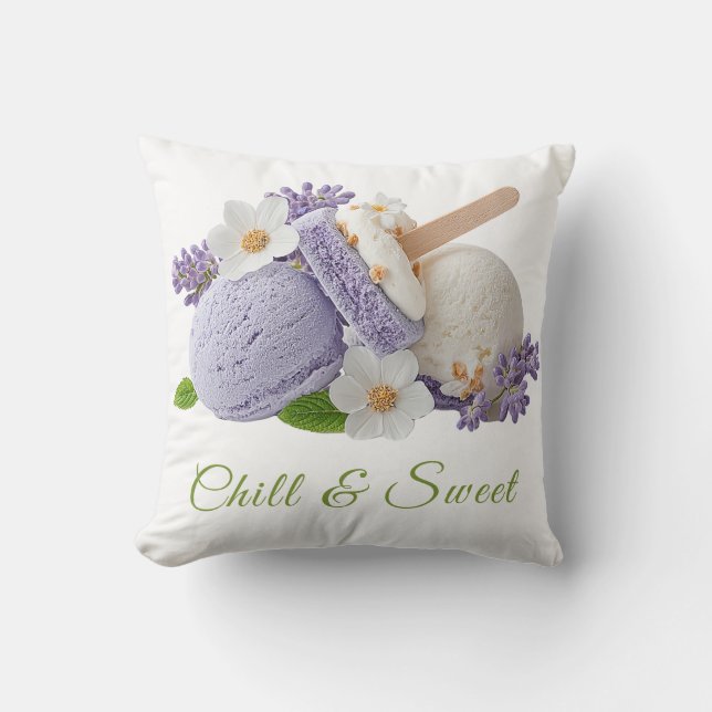 Ice Cream Sandwich Day Watercolor  Cushion (Front)