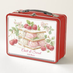 Ice Cream Sandwich Day Watercolor Metal Lunch Box
