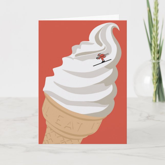 Ice Cream Santa Holiday Card (Front)