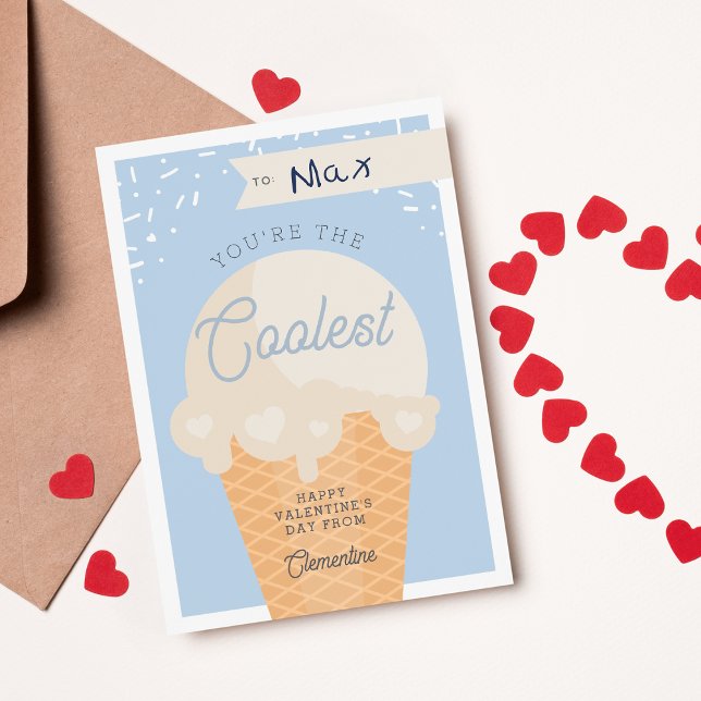 Ice Cream Scoop Classroom Valentine's Day Card (Creator Uploaded)