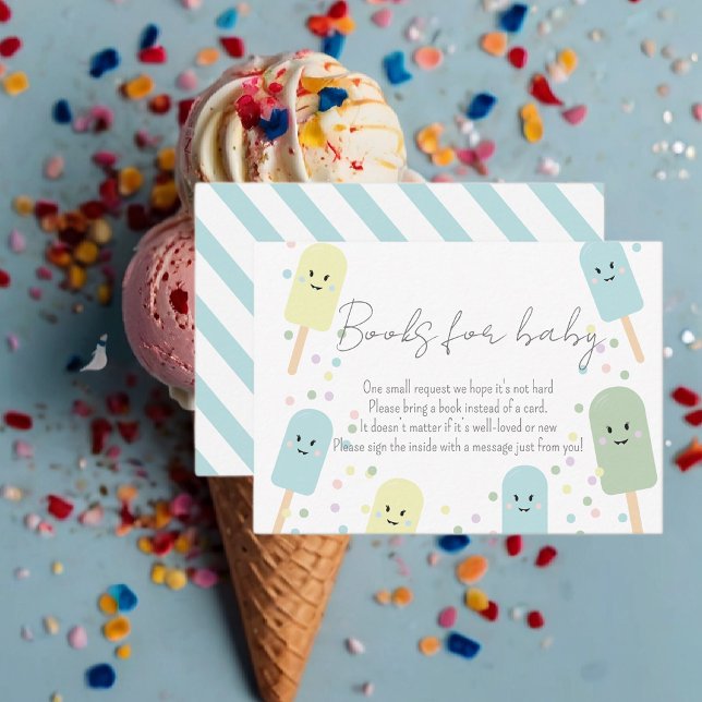 Ice Cream Scoop Confetti Books For Baby Shower Enclosure Card (Creator Uploaded)