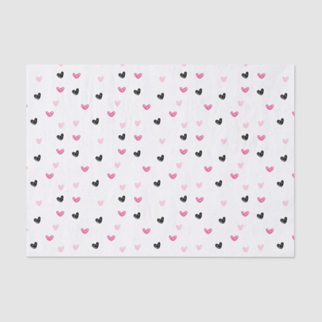 Ice Cream Scoop Hearts Birthday Party Tissue Paper (Front)