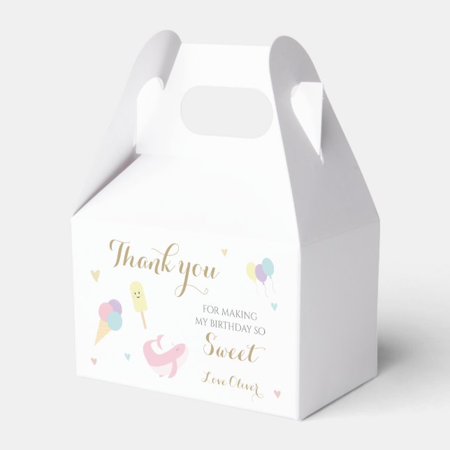 Ice Cream Scoop Pastel  Colourful birthday party Favour Box (Front Side)