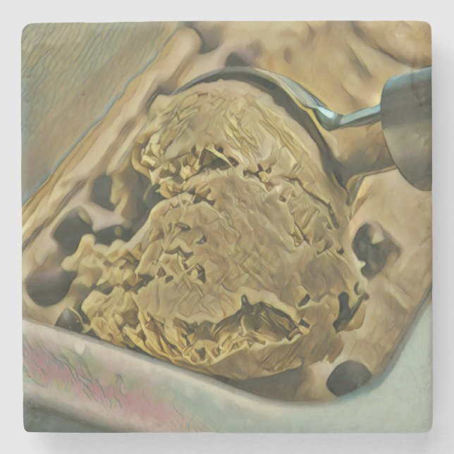 Ice cream scoop stone coaster (Front)