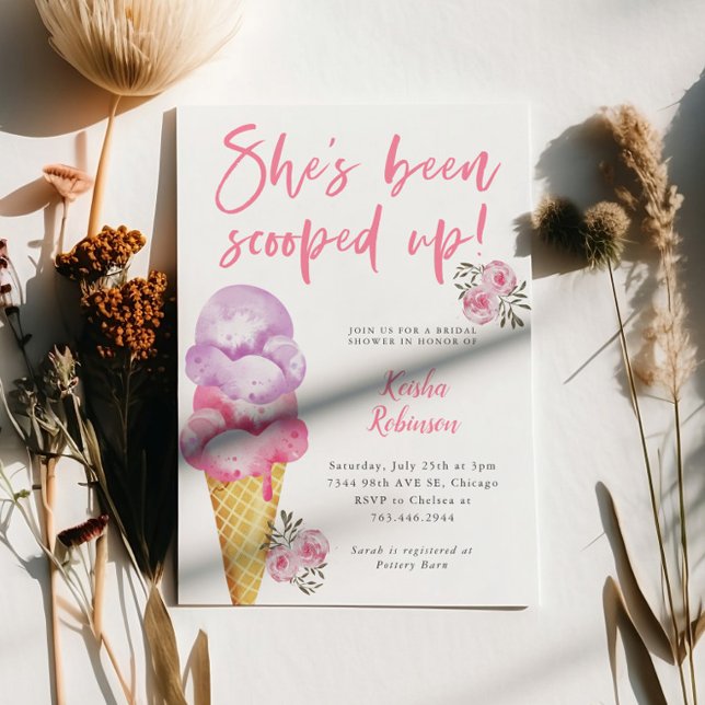 Ice Cream Scooped Up Bridal Shower Invitation (Creator Uploaded)