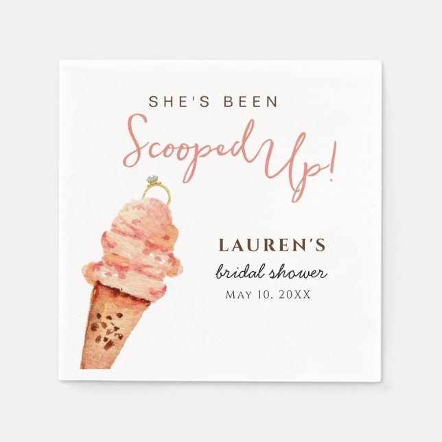 Ice cream Scooped up Bridal Shower Napkin (Front)