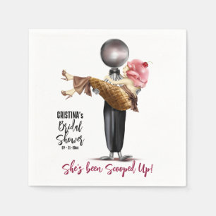 Ice cream Scooped Up Bridal Shower Napkin