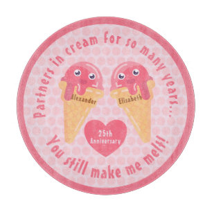 Ice Cream Scoops Cute Romantic Valentine's Day Cutting Board