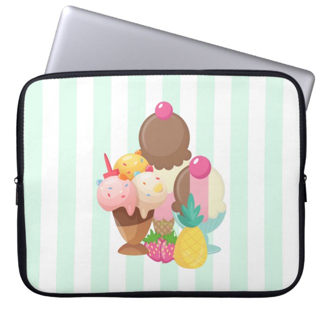 Ice Cream Scoops with Sprinkles Laptop Sleeve (Front)