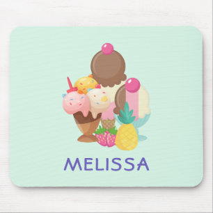 Ice Cream Scoops with Sprinkles Mouse Mat