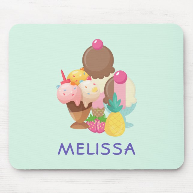 Ice Cream Scoops with Sprinkles Mouse Mat (Front)