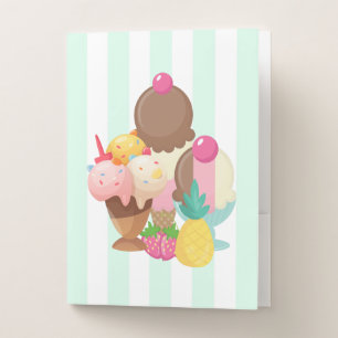 Ice Cream Scoops with Sprinkles Pocket Folder