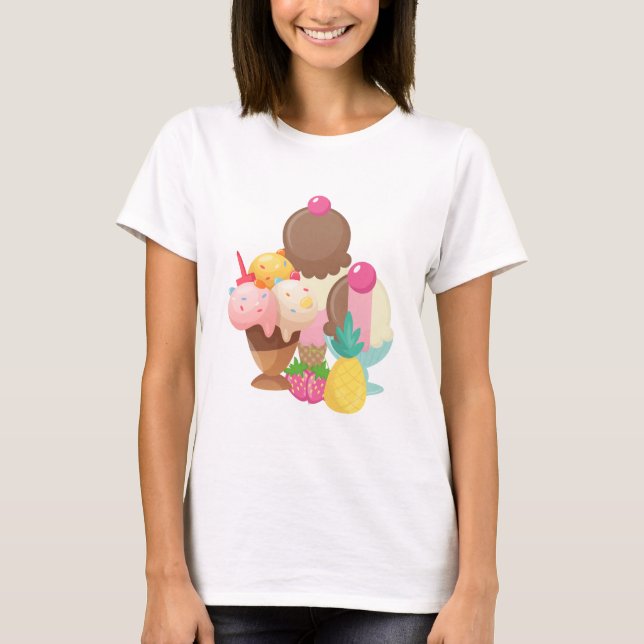 Ice Cream Scoops with Sprinkles T-Shirt (Front)