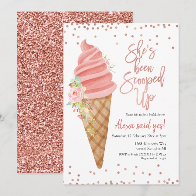 Ice cream she’s been scooped bridal shower invitat invitation (Front/Back)