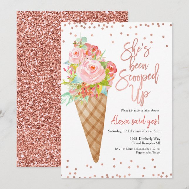 Ice cream she’s been scooped bridal shower invitat invitation (Front/Back)
