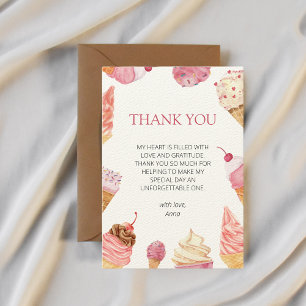 Ice Cream She's been scooped up Bridal shower Thank You Card