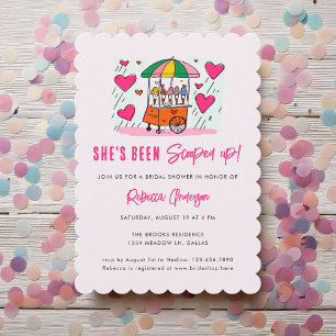 Ice Cream She's been scooped up Pink Bridal Shower Invitation