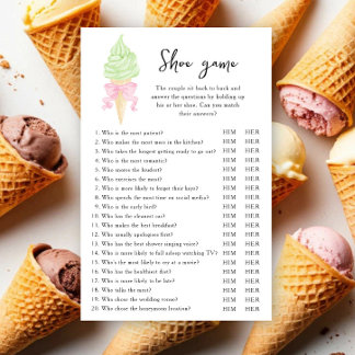 Ice cream - Shoe game bridal shower game