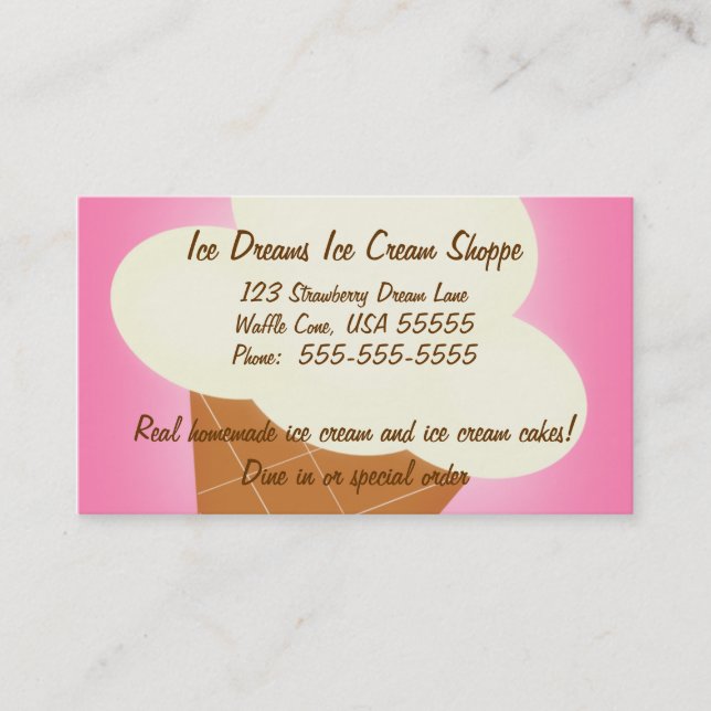 Ice Cream Shop Business Card (Front)