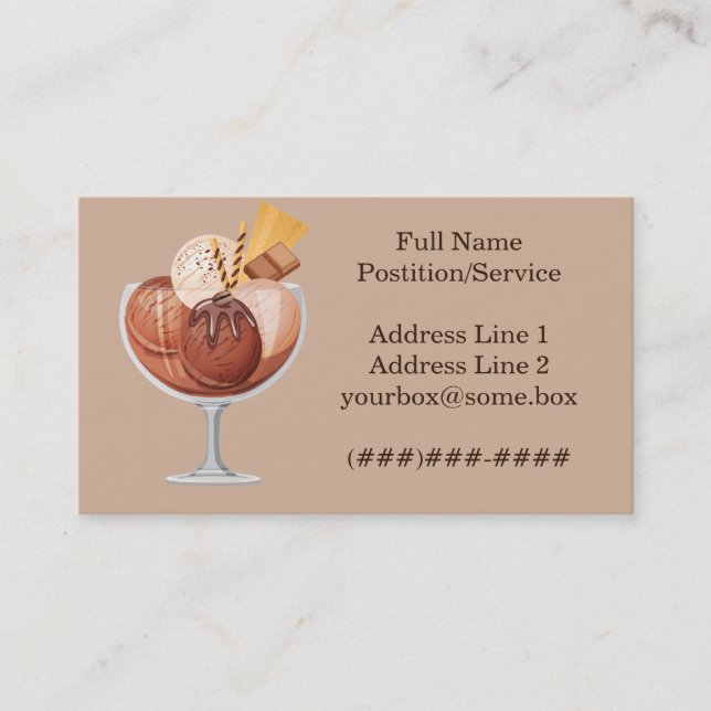 Ice Cream Shop Business Card (Front)