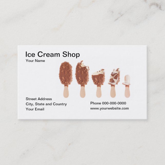 Ice Cream Shop Business Card (Front)