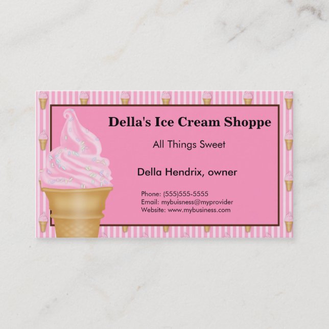 Ice Cream Shop  Business Cards (Front)