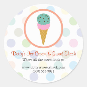 Ice Cream Shop Classic Round Sticker