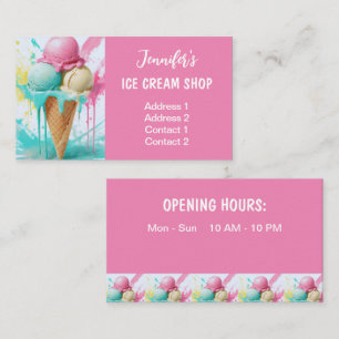 Ice Cream Shop Colorful Business Card