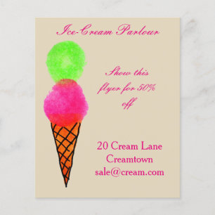 Ice-cream shop Ice cream parlour advertisement Flyer