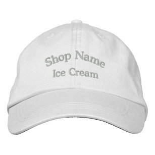 Ice Cream Shop Name Embroidered Hat