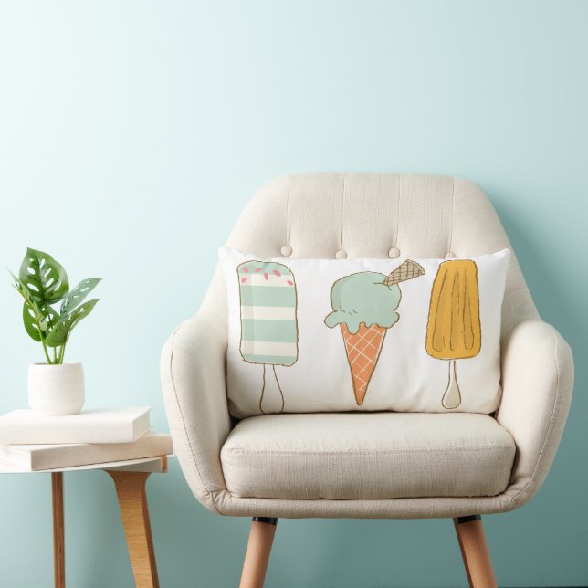 Ice Cream Shop Novelty Summer Lumbar Cushion (Chair)