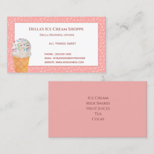 Ice Cream Shop Sprinkles Business Cards