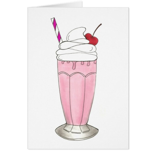 Ice Cream Shoppe Strawberry Pink Milkshake Foodie (Front)