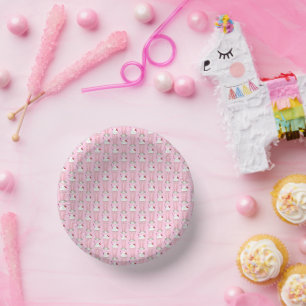 Ice Cream Shoppe Strawberry Pink Shake Milkshake Paper Plate