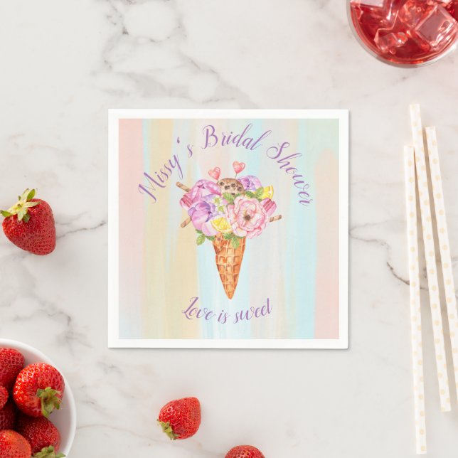 Ice cream shower, Bridal shower paper napkins (Insitu)