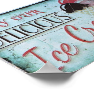 Ice Cream Sign Antique Replica