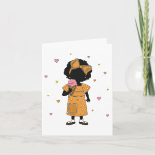 Ice Cream Sister w/ Hearts Note Card