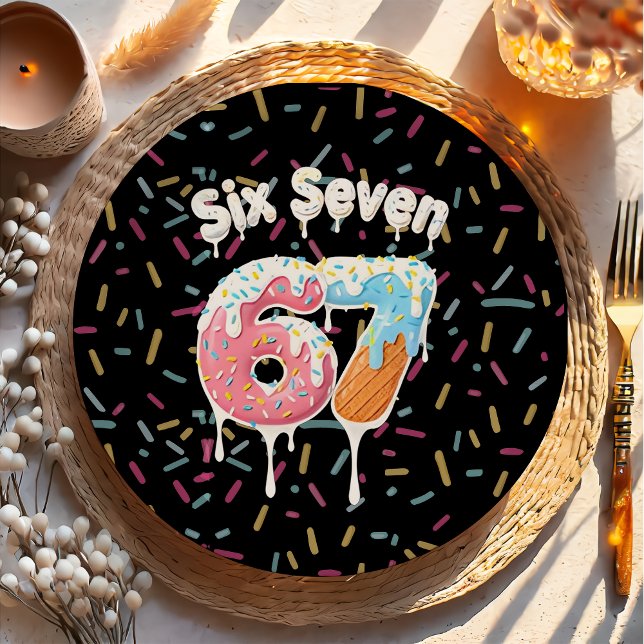 Ice Cream Six Seven 67 Birthday Paper Plate (Creator Uploaded)