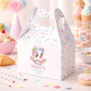 Ice Cream “Six Seven” 7th Birthday Party for Kids Favour Box
