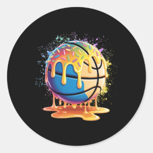 Ice Cream Sketll Drip Splatter Paint Sketll Drippi Classic Round Sticker