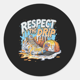 Ice Cream Sketll Respect The Drip Sketll Dripping Classic Round Sticker