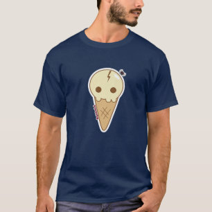 Ice Cream Skull Spoopy Kawaii Halloween Design, Cu T-Shirt