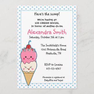Ice Cream Social Baby Shower Invitation