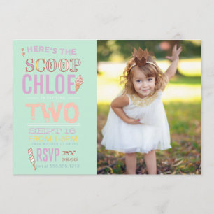 ICE CREAM SOCIAL BIRTHDAY PARTY INVITATION invite