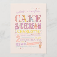 ICE CREAM SOCIAL BIRTHDAY PARTY INVITATION invite